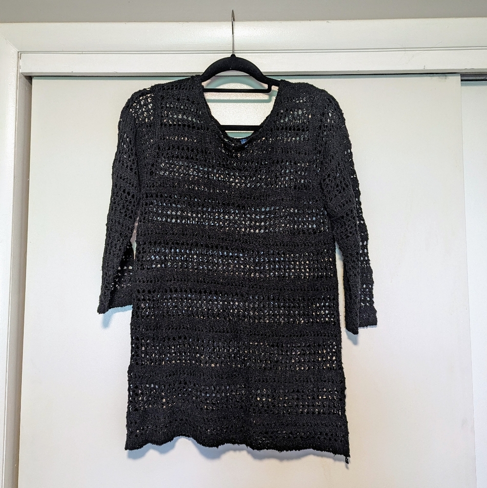 4/$16 ❇️ Black Crochet Swim Coverup